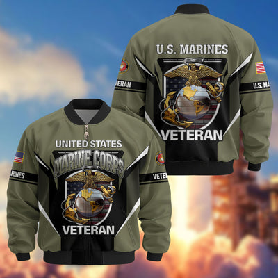 Premium US Veterans Bomber Jacket, Gifts For US Veterans, Gifts On Father's Day, Veterans Day.