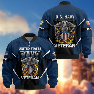 Premium US Veterans Bomber Jacket, Gifts For US Veterans, Gifts On Father's Day, Veterans Day.
