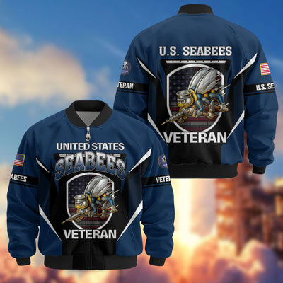 Premium US Veterans Bomber Jacket, Gifts For US Veterans, Gifts On Father's Day, Veterans Day.