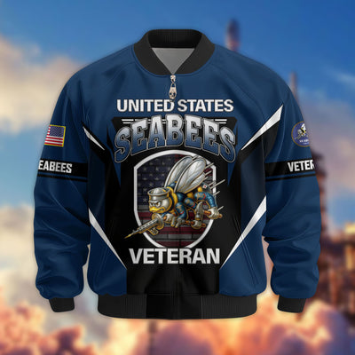 Premium US Veterans Bomber Jacket, Gifts For US Veterans, Gifts On Father's Day, Veterans Day.