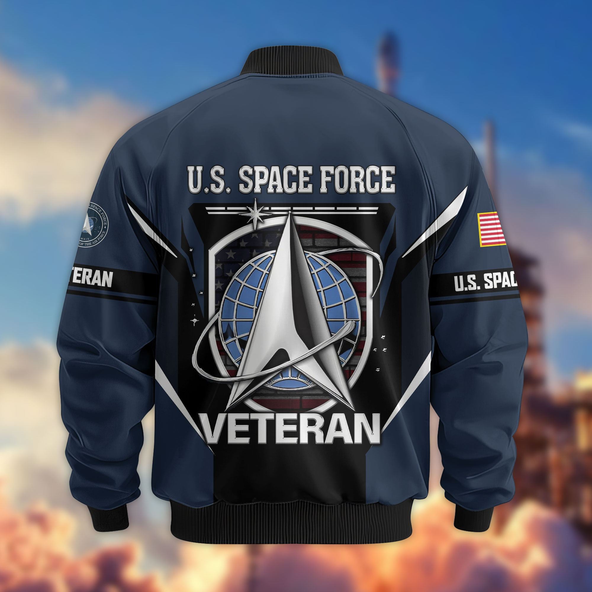 Premium US Veterans Bomber Jacket, Gifts For US Veterans, Gifts On Father's Day, Veterans Day.