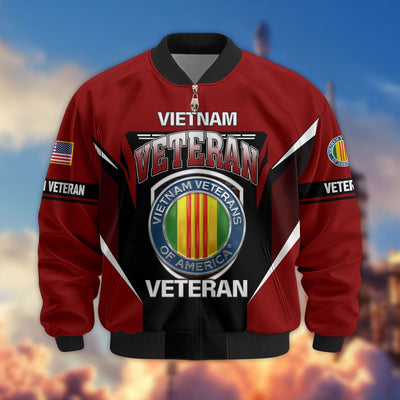 Premium US Veterans Bomber Jacket, Gifts For US Veterans, Gifts On Father's Day, Veterans Day.