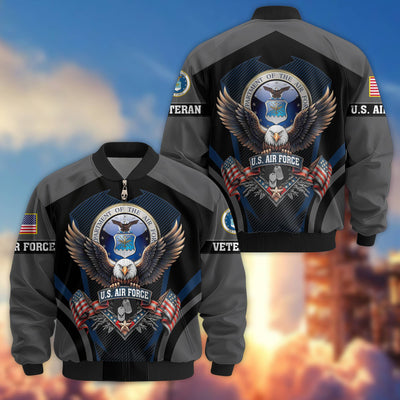 Premium US Veterans Bomber Jacket, Gifts For US Veterans, Gifts On Father's Day, Veterans Day.