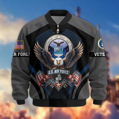 Premium US Veterans Bomber Jacket, Gifts For US Veterans, Gifts On Father's Day, Veterans Day.