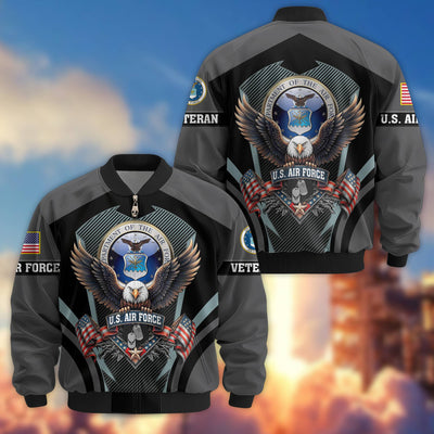 Premium US Veterans Bomber Jacket, Gifts For US Veterans, Gifts On Father's Day, Veterans Day.