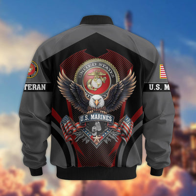 Premium US Veterans Bomber Jacket, Gifts For US Veterans, Gifts On Father's Day, Veterans Day.