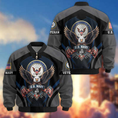 Premium US Veterans Bomber Jacket, Gifts For US Veterans, Gifts On Father's Day, Veterans Day.