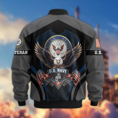 Premium US Veterans Bomber Jacket, Gifts For US Veterans, Gifts On Father's Day, Veterans Day.
