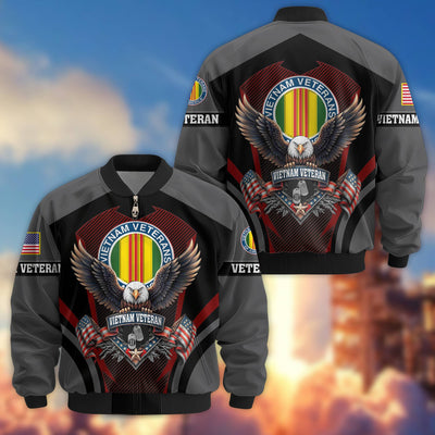 Premium US Veterans Bomber Jacket, Gifts For US Veterans, Gifts On Father's Day, Veterans Day.