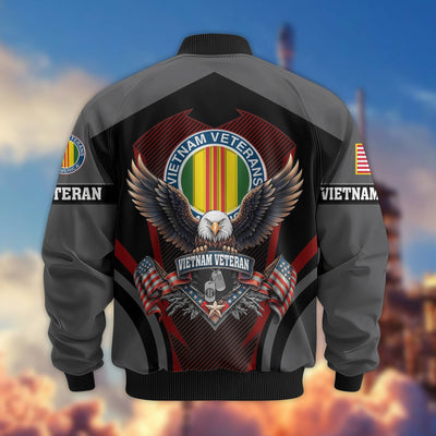 Premium US Veterans Bomber Jacket, Gifts For US Veterans, Gifts On Father's Day, Veterans Day.