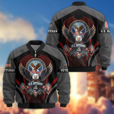 Premium US Veterans Bomber Jacket, Gifts For US Veterans, Gifts On Father's Day, Veterans Day.