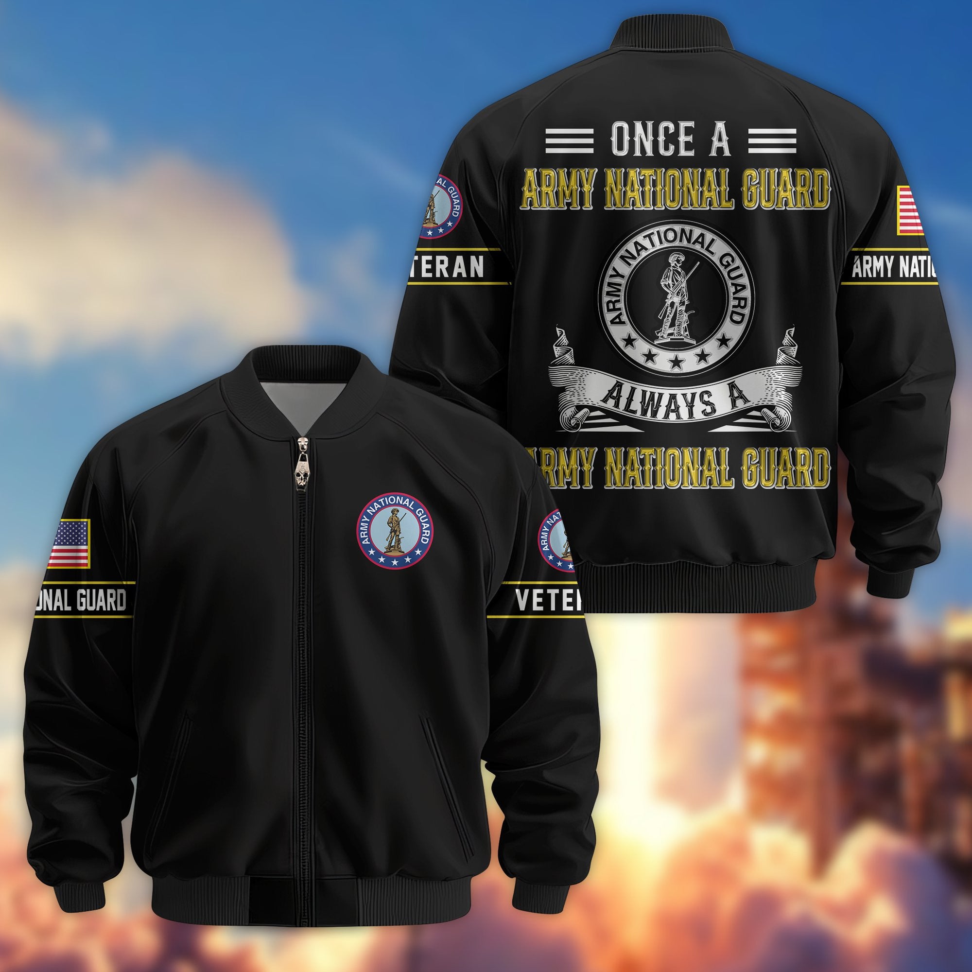 Premium US Veterans Bomber Jacket, Gifts For US Veterans, Gifts On Father's Day, Veterans Day.