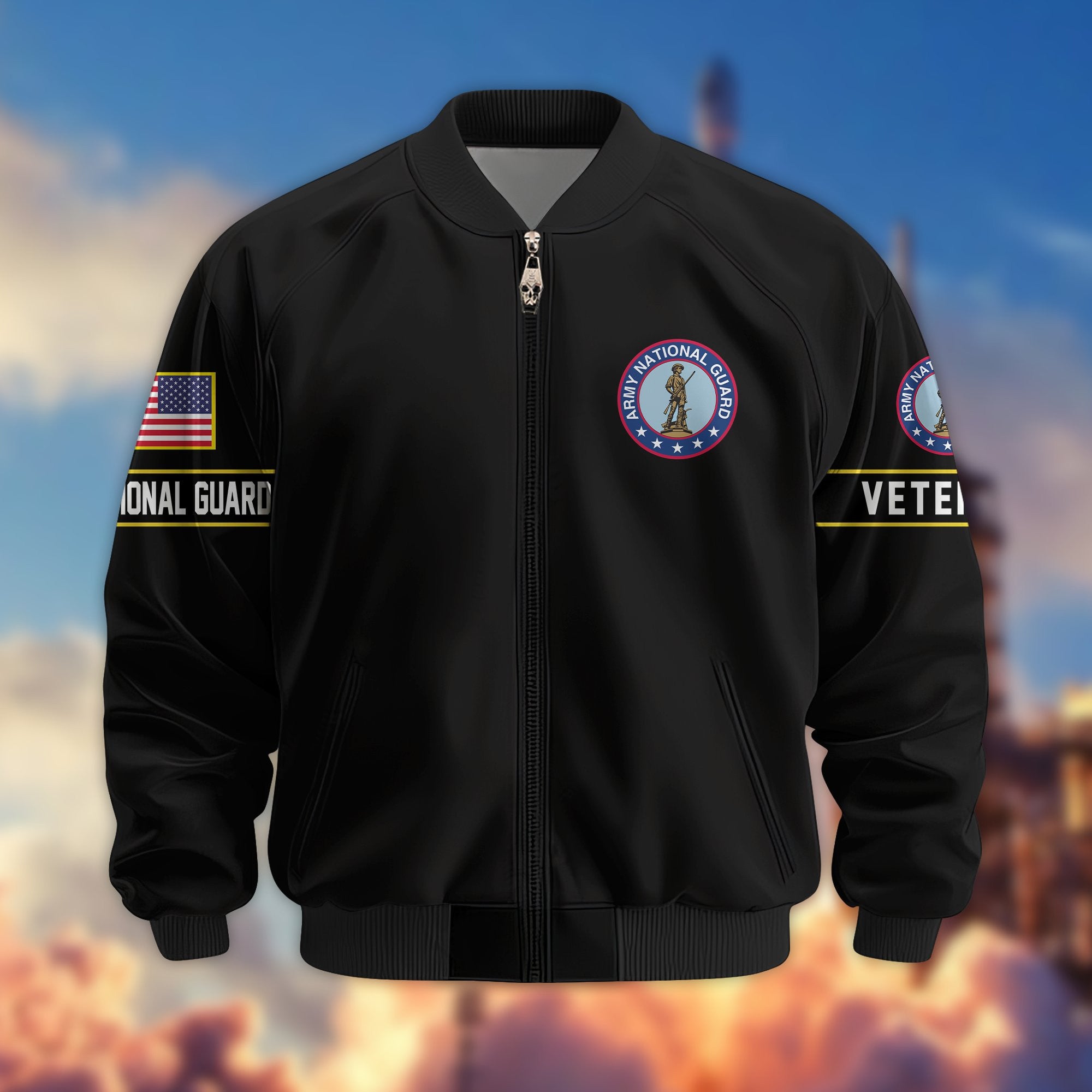Premium US Veterans Bomber Jacket, Gifts For US Veterans, Gifts On Father's Day, Veterans Day.