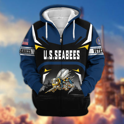 Premium US Veterans Zip Hoodie, Gifts For US Veterans, Gifts On Father's Day, Veterans Day.