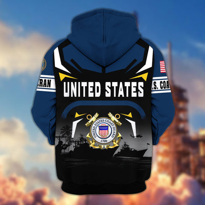 Premium US Veterans Zip Hoodie, Gifts For US Veterans, Gifts On Father's Day, Veterans Day.