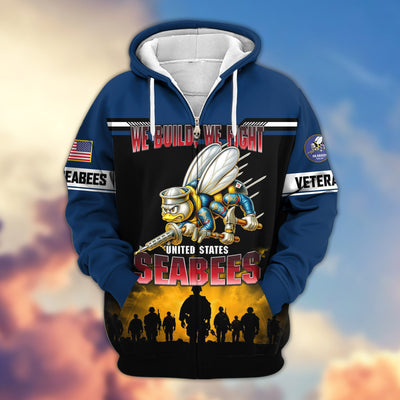 Premium US Veterans Zip Hoodie, Gifts For US Veterans, Gifts On Father's Day, Veterans Day.