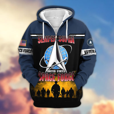 Premium US Veterans Zip Hoodie, Gifts For US Veterans, Gifts On Father's Day, Veterans Day.