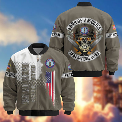 Premium Sons Of America US Veterans Bomber Jacket, Gifts For US Veterans, Gifts For Dad, Gifts On Father's Day, Veterans Day.
