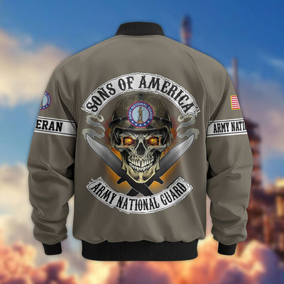 Premium Sons Of America US Veterans Bomber Jacket, Gifts For US Veterans, Gifts For Dad, Gifts On Father's Day, Veterans Day.