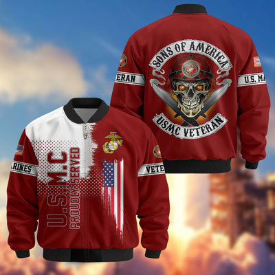 Premium Sons Of America US Veterans Bomber Jacket, Gifts For US Veterans, Gifts For Dad, Gifts On Father's Day, Veterans Day.