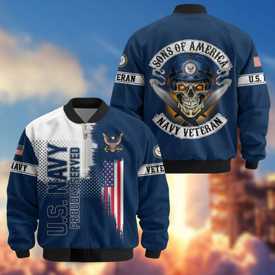 Premium Sons Of America US Veterans Bomber Jacket, Gifts For US Veterans, Gifts For Dad, Gifts On Father's Day, Veterans Day.