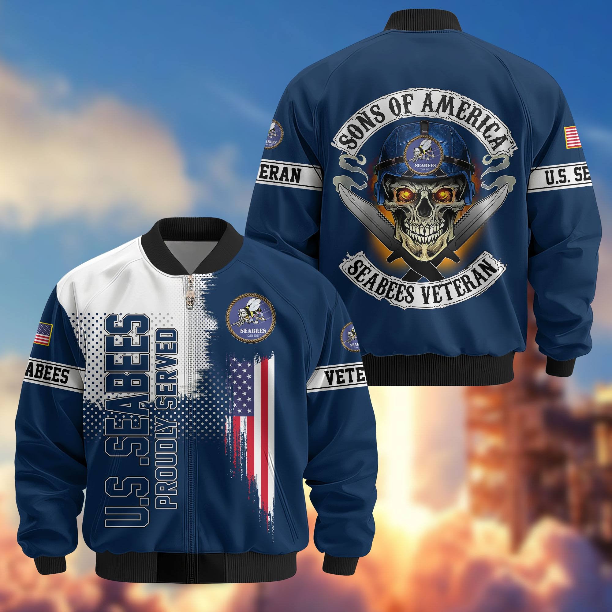 Premium Sons Of America US Veterans Bomber Jacket, Gifts For US Veterans, Gifts For Dad, Gifts On Father's Day, Veterans Day.