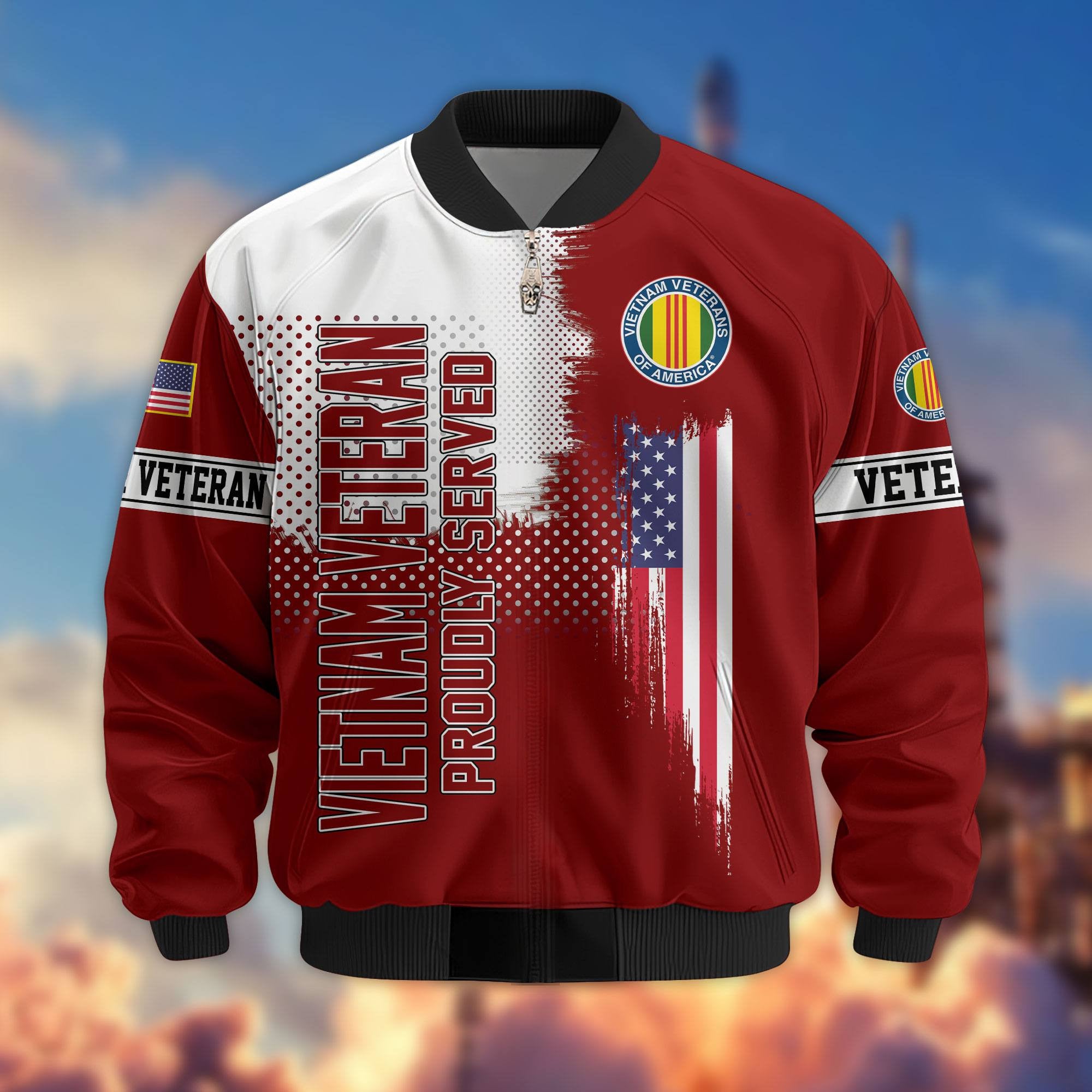 Premium Sons Of America US Veterans Bomber Jacket, Gifts For US Veterans, Gifts For Dad, Gifts On Father's Day, Veterans Day.