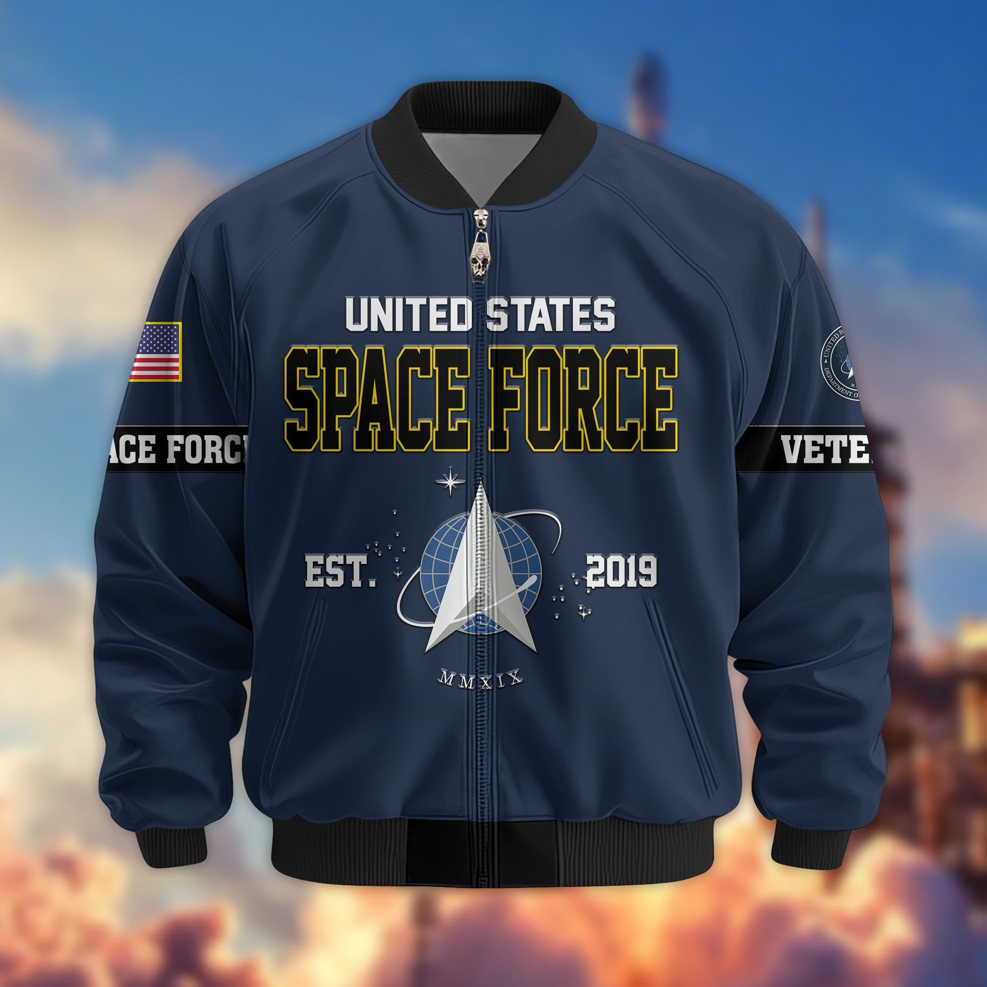 Premium US Veterans Bomber Jacket, Gifts For US Veterans, Gifts On Father's Day, Veterans Day.