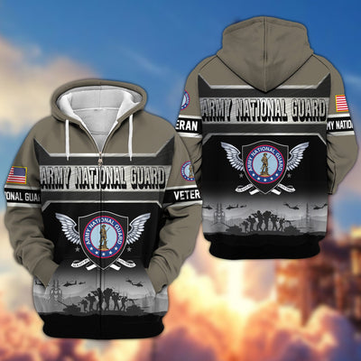 Premium US Veterans Zip Hoodie, Gifts For US Veterans, Gifts On Father's Day, Veterans Day.