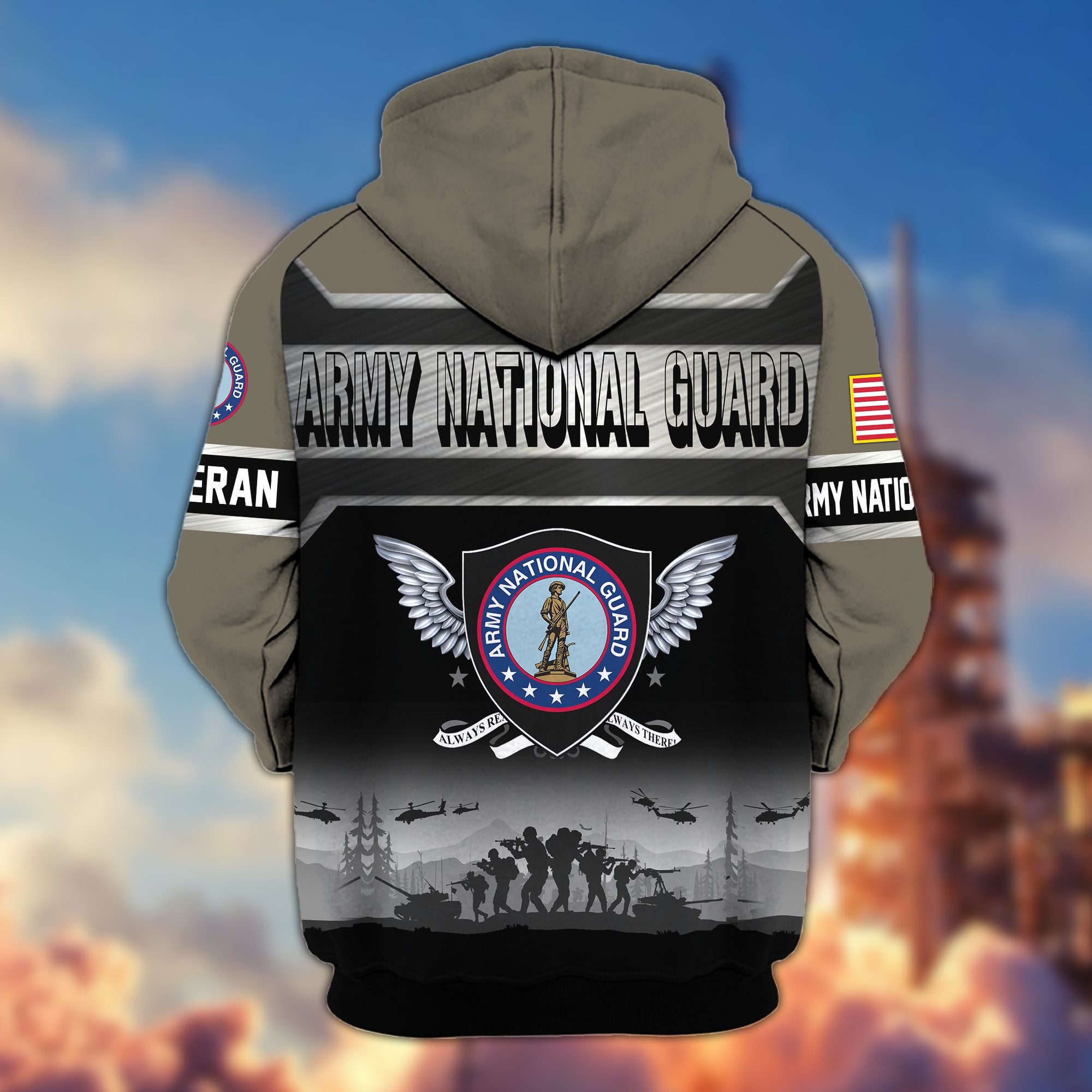 Premium US Veterans Zip Hoodie, Gifts For US Veterans, Gifts On Father's Day, Veterans Day.