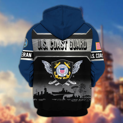 Premium US Veterans Zip Hoodie, Gifts For US Veterans, Gifts On Father's Day, Veterans Day.