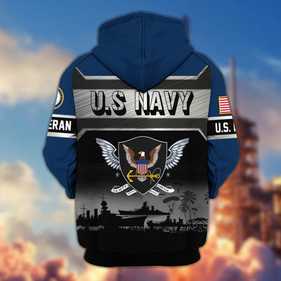 Premium US Veterans Zip Hoodie, Gifts For US Veterans, Gifts On Father's Day, Veterans Day.