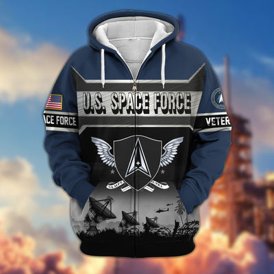 Premium US Veterans Zip Hoodie, Gifts For US Veterans, Gifts On Father's Day, Veterans Day.