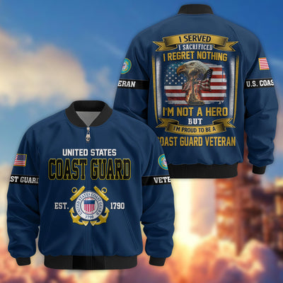 Premium US Veterans Bomber Jacket, Gifts For US Veterans, Gifts On Father's Day, Veterans Day.