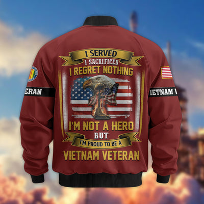 Premium US Veterans Bomber Jacket, Gifts For US Veterans, Gifts On Father's Day, Veterans Day.