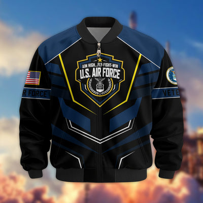 Premium US Veterans Bomber Jacket, Gifts For US Veterans, Gifts On Father's Day, Veterans Day.