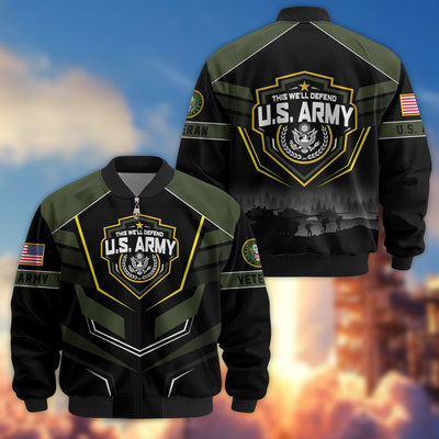 Premium US Veterans Bomber Jacket, Gifts For US Veterans, Gifts On Father's Day, Veterans Day.