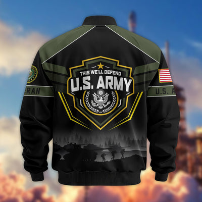 Premium US Veterans Bomber Jacket, Gifts For US Veterans, Gifts On Father's Day, Veterans Day.
