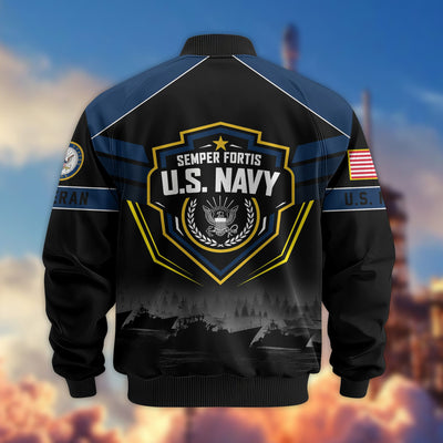 Premium US Veterans Bomber Jacket, Gifts For US Veterans, Gifts On Father's Day, Veterans Day.