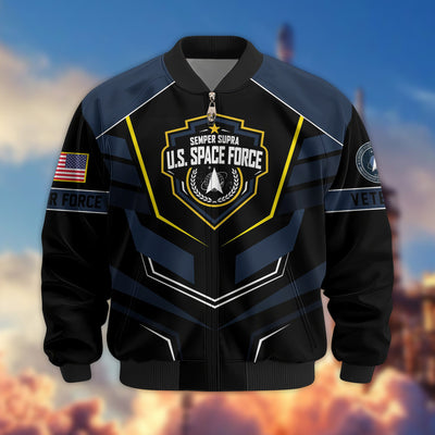 Premium US Veterans Bomber Jacket, Gifts For US Veterans, Gifts On Father's Day, Veterans Day.