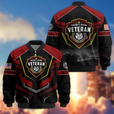 Premium US Veterans Bomber Jacket, Gifts For US Veterans, Gifts On Father's Day, Veterans Day.
