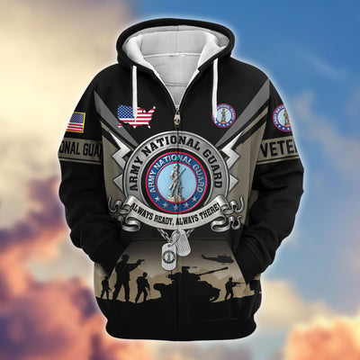 Premium US Veterans Zip Hoodie, Gifts For US Veterans, Gifts On Father's Day, Veterans Day.