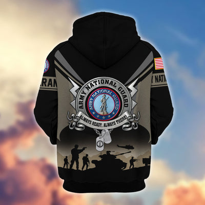 Premium US Veterans Zip Hoodie, Gifts For US Veterans, Gifts On Father's Day, Veterans Day.
