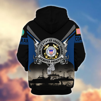 Premium US Veterans Zip Hoodie, Gifts For US Veterans, Gifts On Father's Day, Veterans Day.