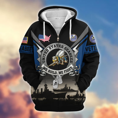 Premium US Veterans Zip Hoodie, Gifts For US Veterans, Gifts On Father's Day, Veterans Day.