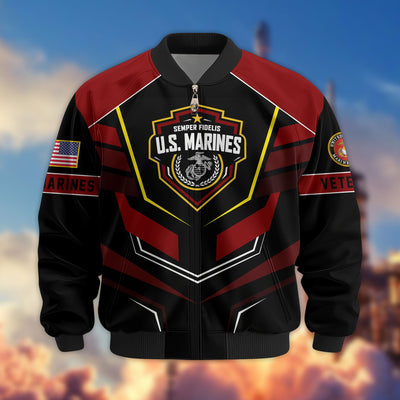 Premium US Veterans Bomber Jacket, Gifts For US Veterans, Gifts On Father's Day, Veterans Day.