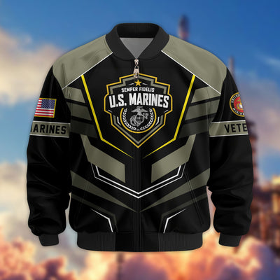 Premium US Veterans Bomber Jacket, Gifts For US Veterans, Gifts On Father's Day, Veterans Day.