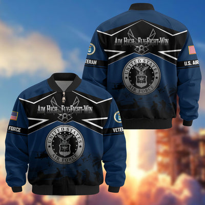 Premium US Veterans Bomber Jacket, Gifts For US Veterans, Gifts On Father's Day, Veterans Day.