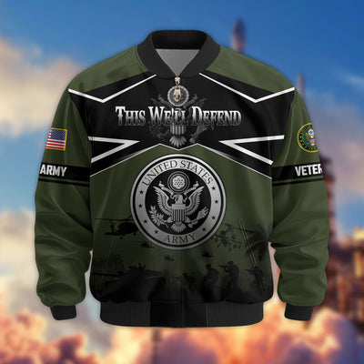 Premium US Veterans Bomber Jacket, Gifts For US Veterans, Gifts On Father's Day, Veterans Day.