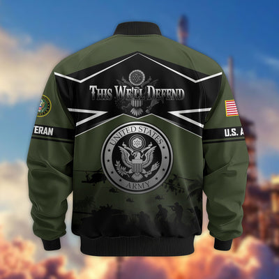 Premium US Veterans Bomber Jacket, Gifts For US Veterans, Gifts On Father's Day, Veterans Day.